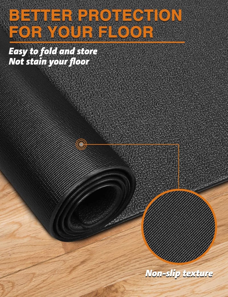 WERCHO Treadmill Mat 78"x36", Walking Pad Mat for Carpet Hardwood Floors 6mm Heavy-Duty Exercise Equipment Mat for Treadmil Pad, Rowing Machine, Spin Bike, Elliptical Trainer, Home, Gym - Image 2